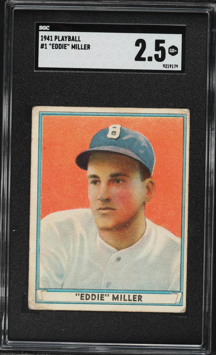 1941 Playball Eddie Miller #1 SGC 2.5 GD+