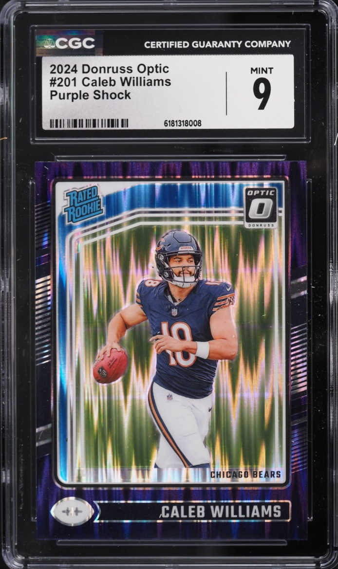 2024 Donruss Optic Purple Shock Caleb Williams ROOKIE #201 CGC 9 MINT