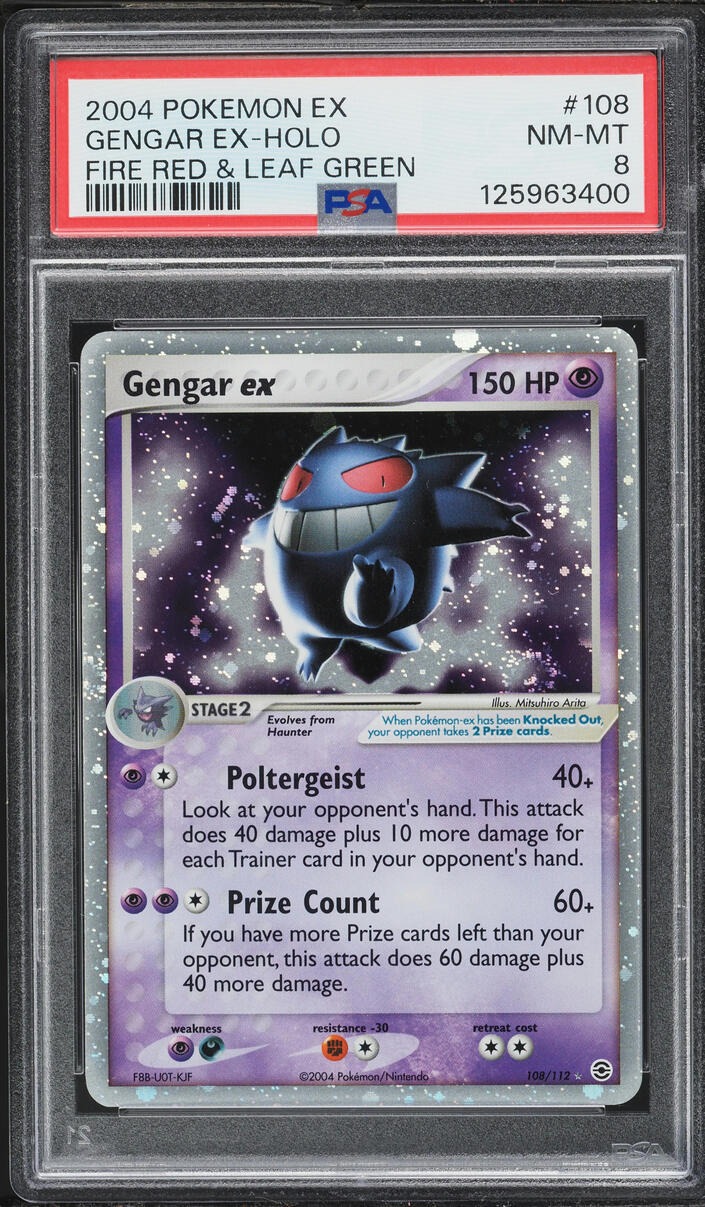 2004 Pokemon EX Fire Red & Leaf Green Holo Gengar Ex #108 PSA 8 NM-MT
