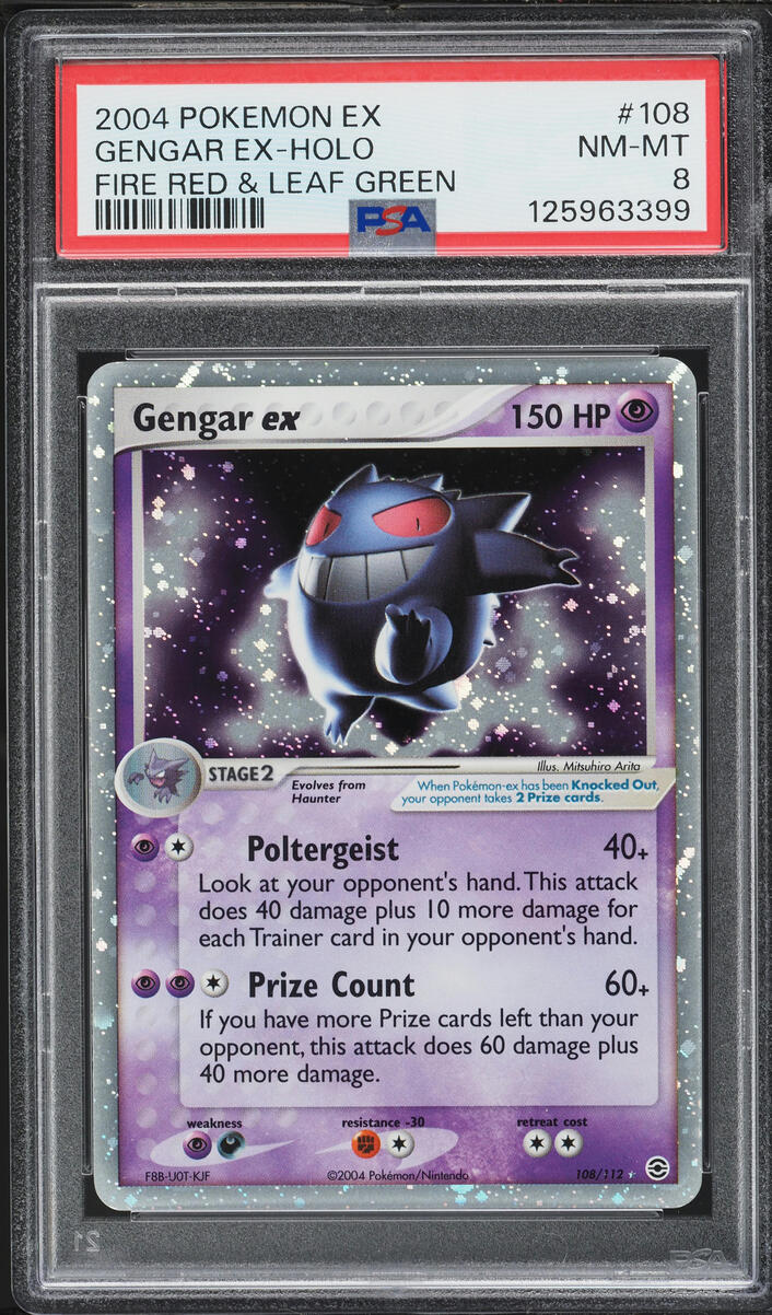 2004 Pokemon EX Fire Red & Leaf Green Holo Gengar Ex #108 PSA 8 NM-MT