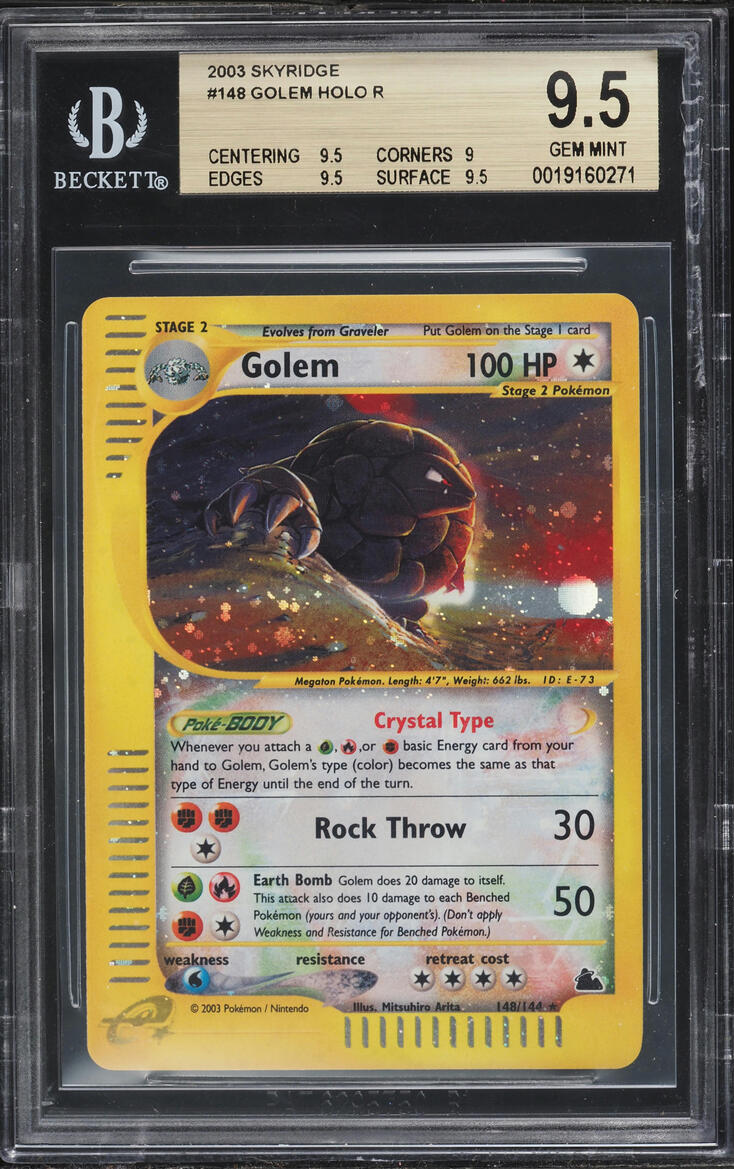 2003 Pokemon-E Skyridge Holo Golem #148 BGS 9.5 GEM MINT