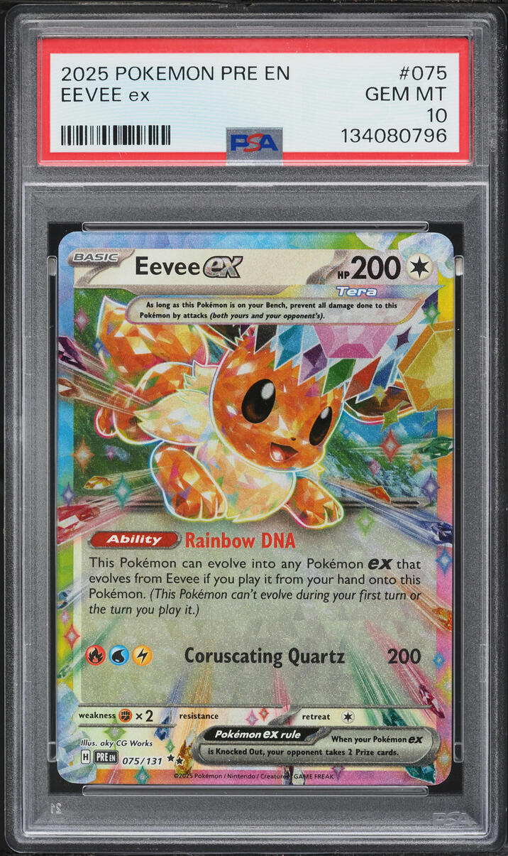 2025 Pokemon Scarlet & Violet Prismatic Evolutions Eevee EX #75 PSA 10 GEM MINT