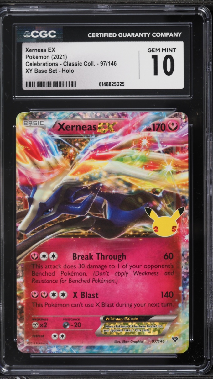 2021 Pokemon Sword & Shield Celebrations Classic Holo Xerneas ex #97 CGC 10 GEM MINT