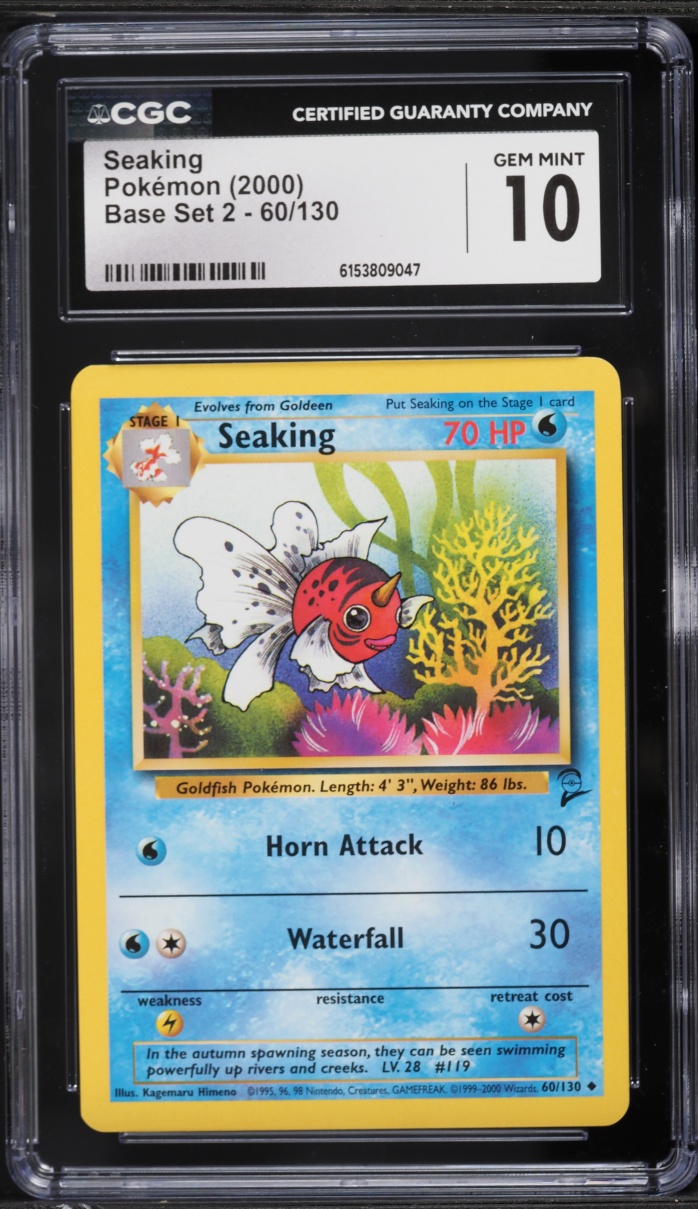 2000 Pokemon Base Set 2 Seaking #60 CGC 10 GEM MINT
