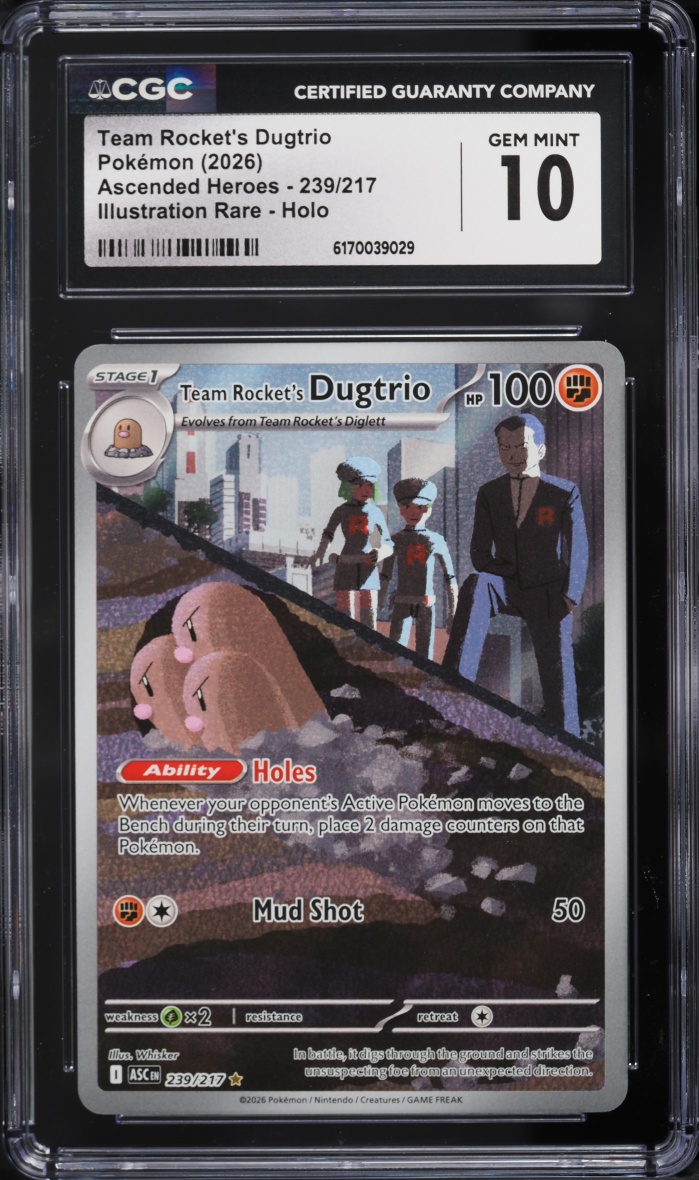 2026 Pokemon Mega Evolution Ascended Heroes IR Team Rocket's Dugtrio #239 CGC 10 GEM MINT