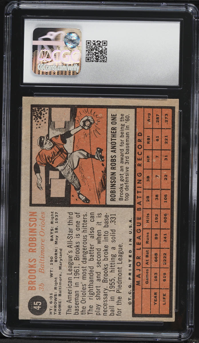 1962 Topps Brooks Robinson #45 CGC 4 VGEX