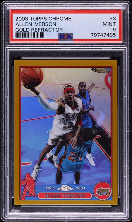 1996 Topps Chrome Refractor Allen Iverson ROOKIE #171 PSA 9 MINT