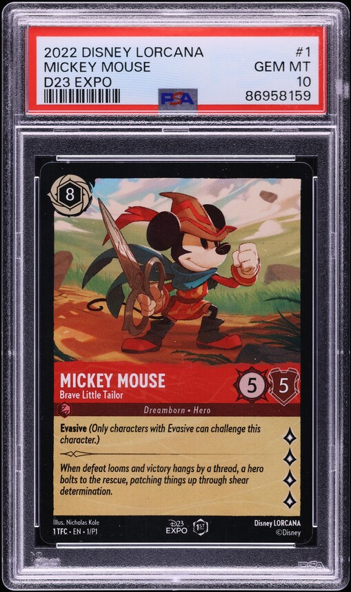 2022 Disney Lorcana Promo D23 Expo Mickey Mouse #1 PSA 10 GEM MINT