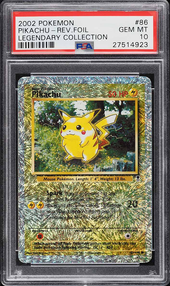 2002 Pokemon Legendary Collection Reverse Holo Pikachu #86 PSA 10 GEM MINT