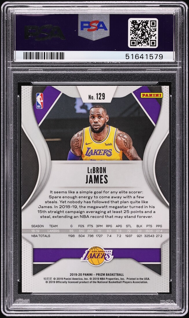 2019 Panini Prizm LeBron James #129 PSA 10 GEM MINT