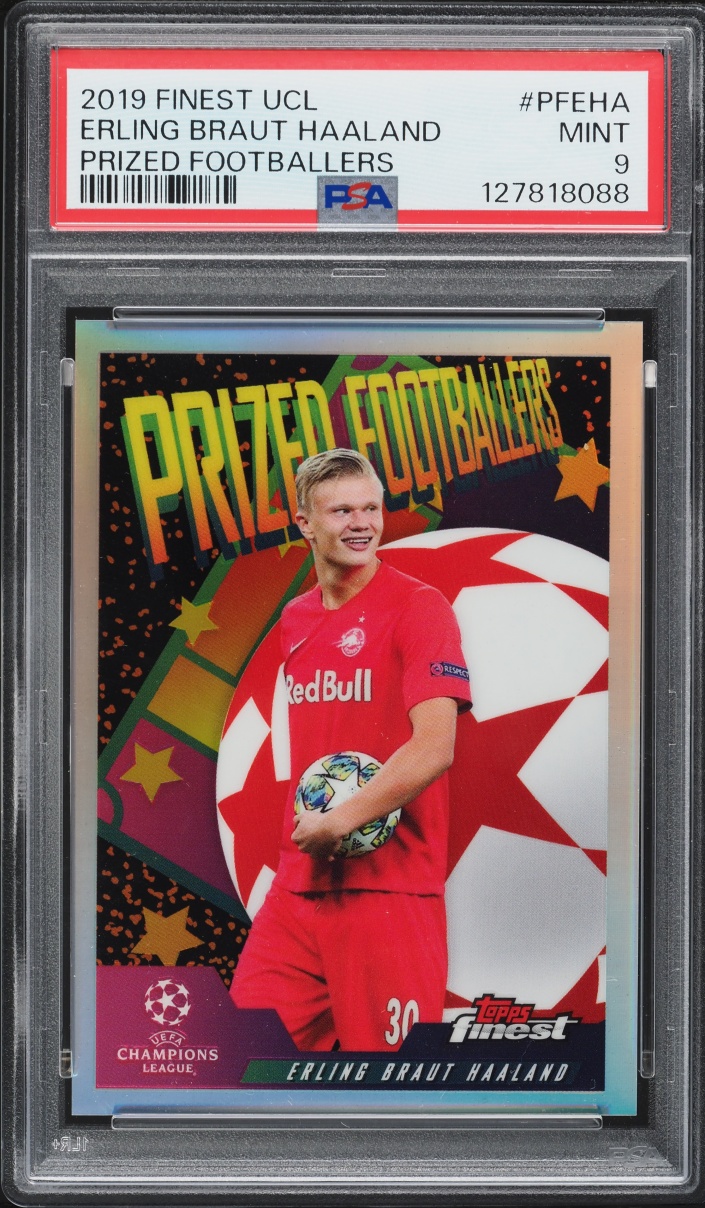 2019 Finest UEFA Prized Footballers Erling Haaland ROOKIE #PFEHA PSA 9 MINT