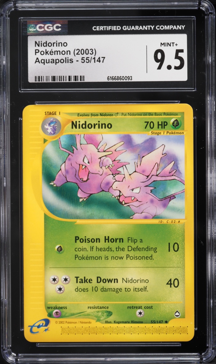 2003 Pokemon Aquapolis Nidorino #55 CGC 9.5 MINT+