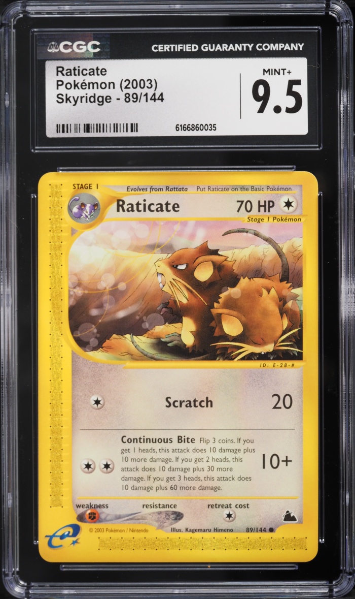 2003 Pokemon Skyridge Raticate #89 CGC 9.5 MINT+