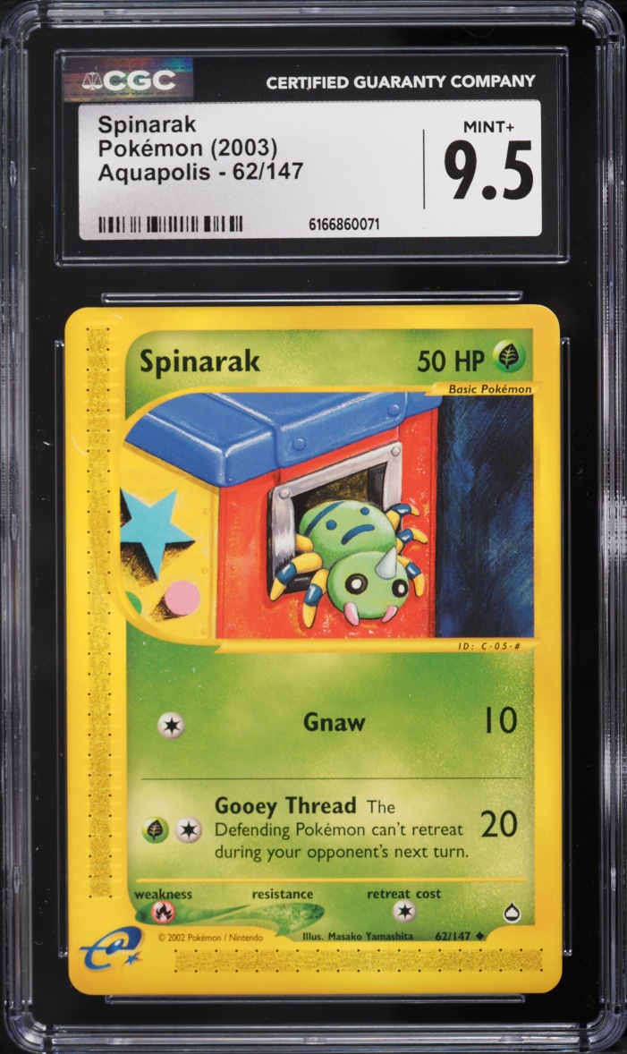 2003 Pokemon Aquapolis Spinarak #62 CGC 9.5 MINT+