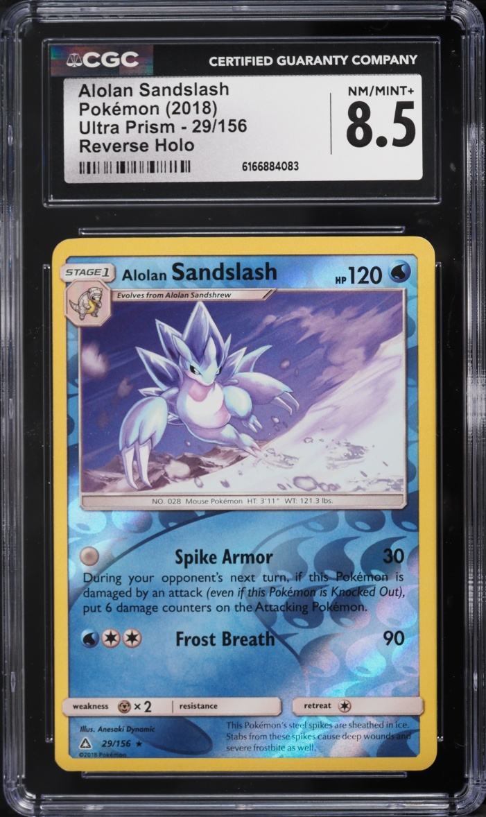 2018 Pokemon Sun & Moon Ultra Prism Reverse Holo Alolan Sandslash #29 CGC 8.5 NM-MT+