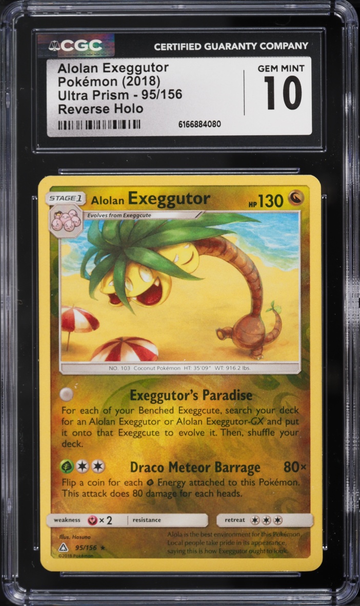 2018 Pokemon Sun & Moon Ultra Prism Reverse Holo Alolan Exeggutor #95 CGC 10 GEM MINT