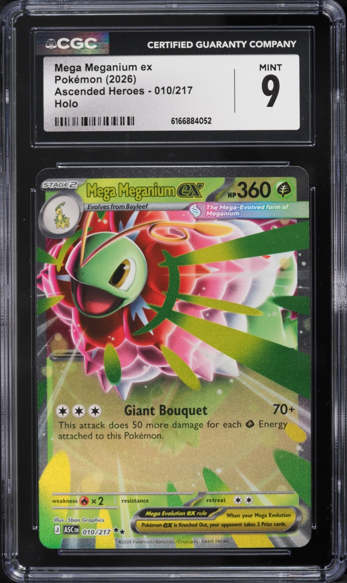 2026 Pokemon Mega Evolution Ascended Heroes Holo Mega Meganium EX #010 CGC 9 MINT