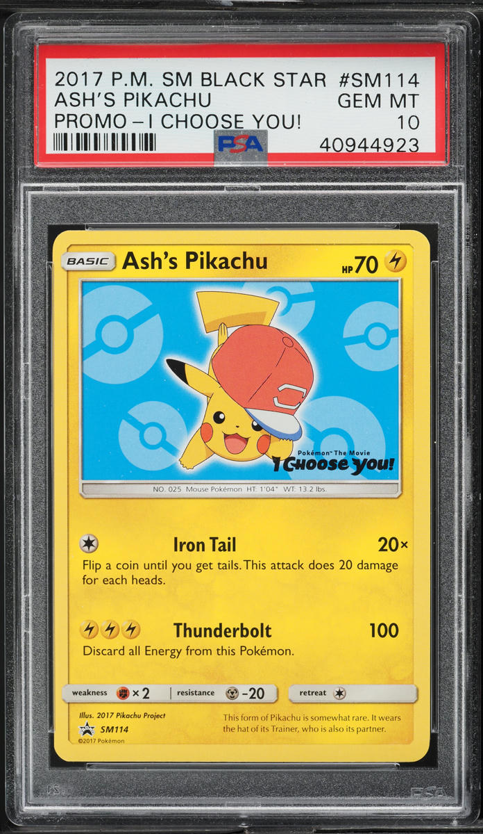 2017 Pokemon SM Black Star Promo I Choose You! Ash's Pikachu #SM114 PSA 10 GEM