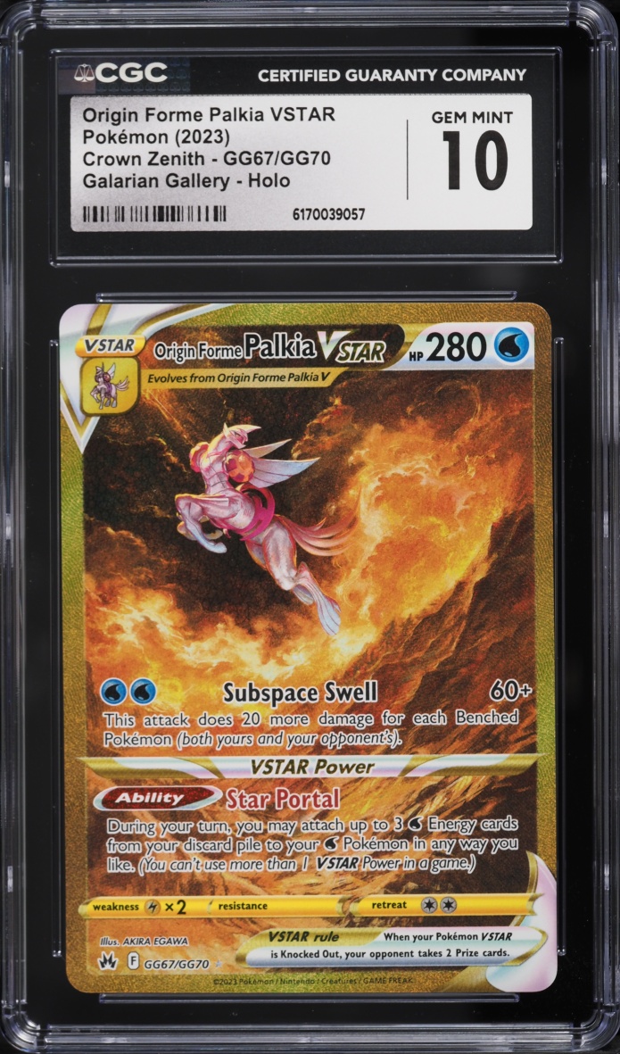 2023 Pokemon SWSH Crown Zenith Gold Rare Origin Forme Palkia Vstar #GG67 CGC 10 GEM MINT