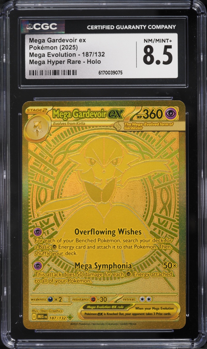 2025 Pokemon Mega Evolution MHR Mega Gardevoir Ex #187 CGC 8.5 NM-MT+