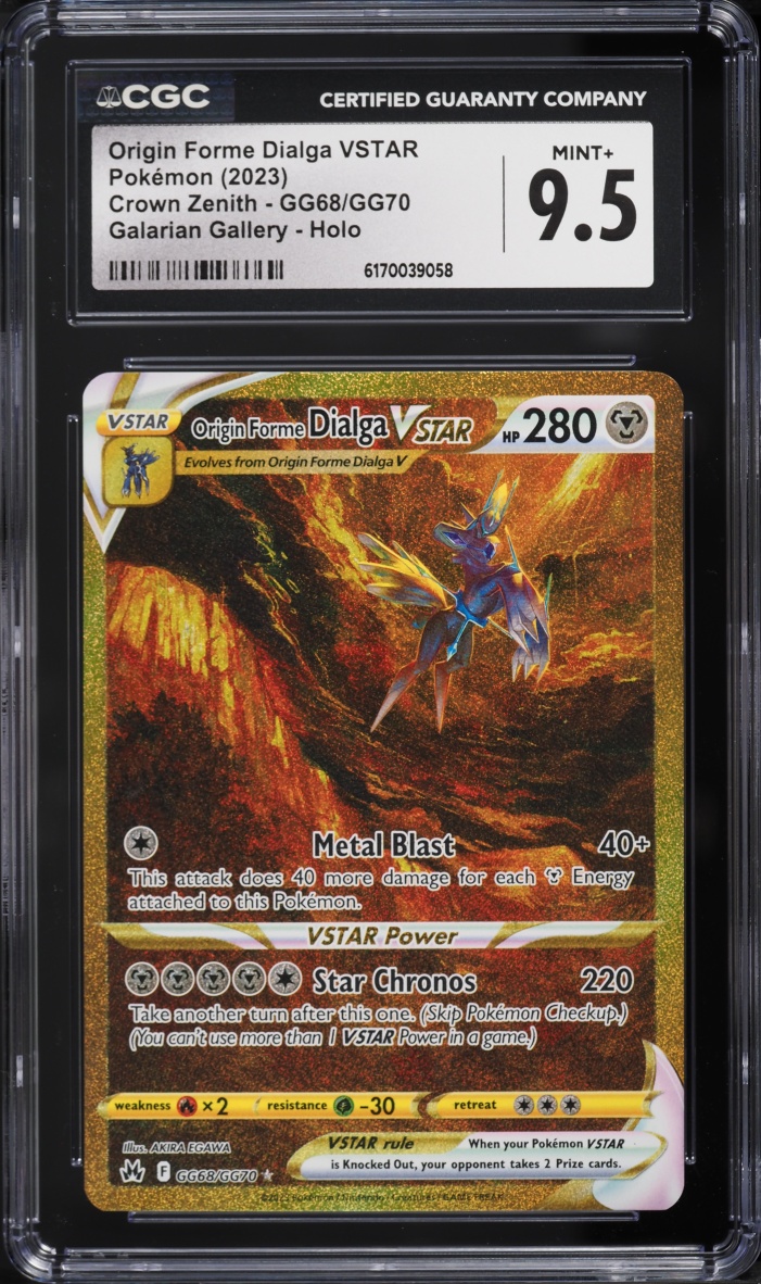 2023 Pokemon SWSH Crown Zenith Gold Rare Origin Forme Dialga Vstar #GG68 CGC 9.5 MINT+