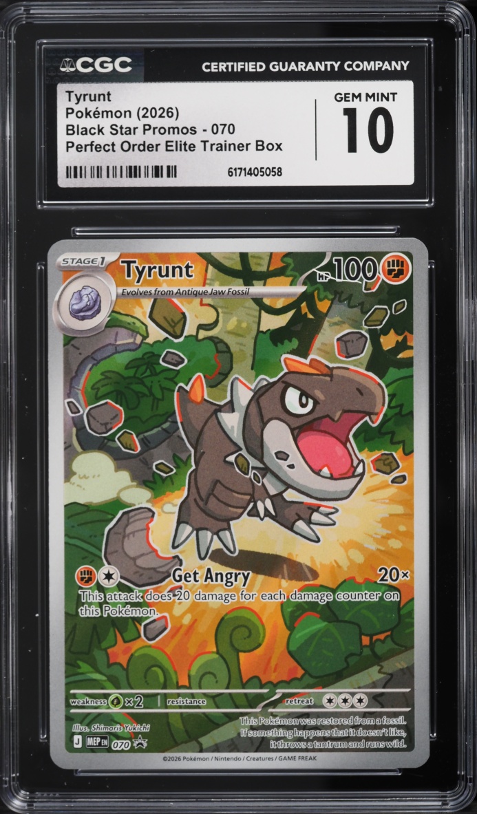 2026 Pokemon Mega Evolution Promo Perfect Order ETB Full Art Tyrunt #70 CGC 10 GEM MINT
