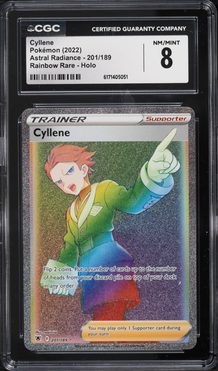 2022 Pokemon Sword & Shield Astral Radiance Rainbow Rare Cyllene #201 CGC 8 NM-MT