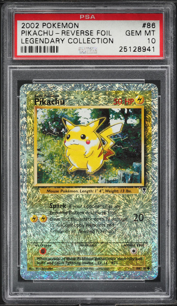 2002 Pokemon Legendary Collection Reverse Holo Pikachu #86 PSA 10 GEM MINT