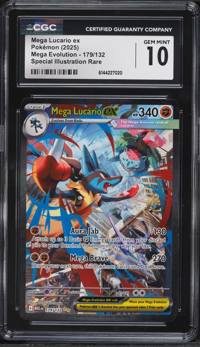 2025 Pokemon Mega Evolution SIR Mega Lucario EX #179 CGC 10 GEM MINT