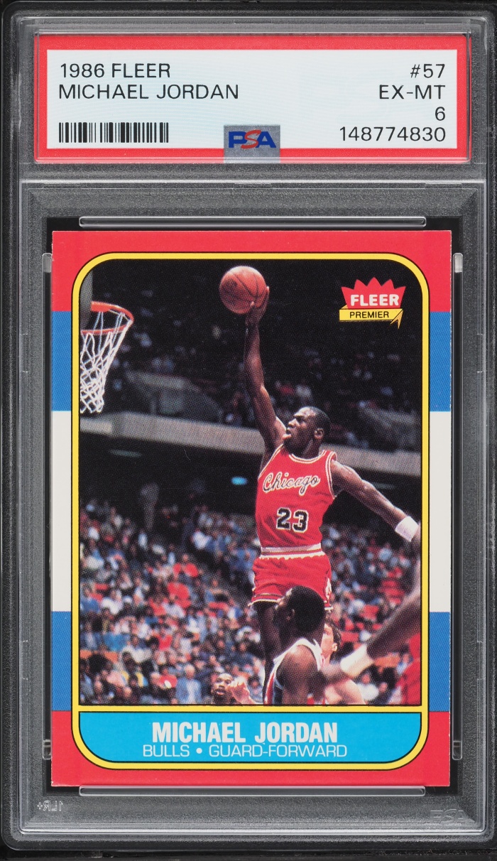 1986 Fleer Basketball Michael Jordan ROOKIE #57 PSA 6 EXMT