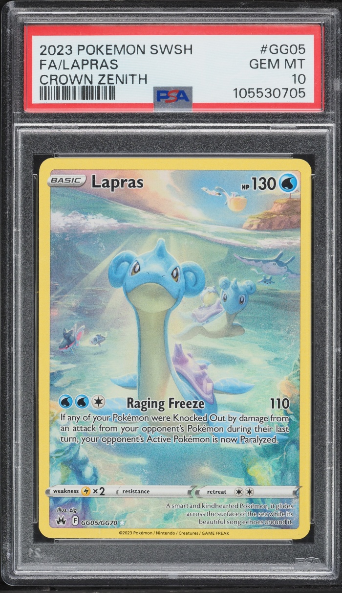 2023 Pokemon Sword & Shield Crown Zenith Full Art Lapras #GG05 PSA 10 GEM MINT