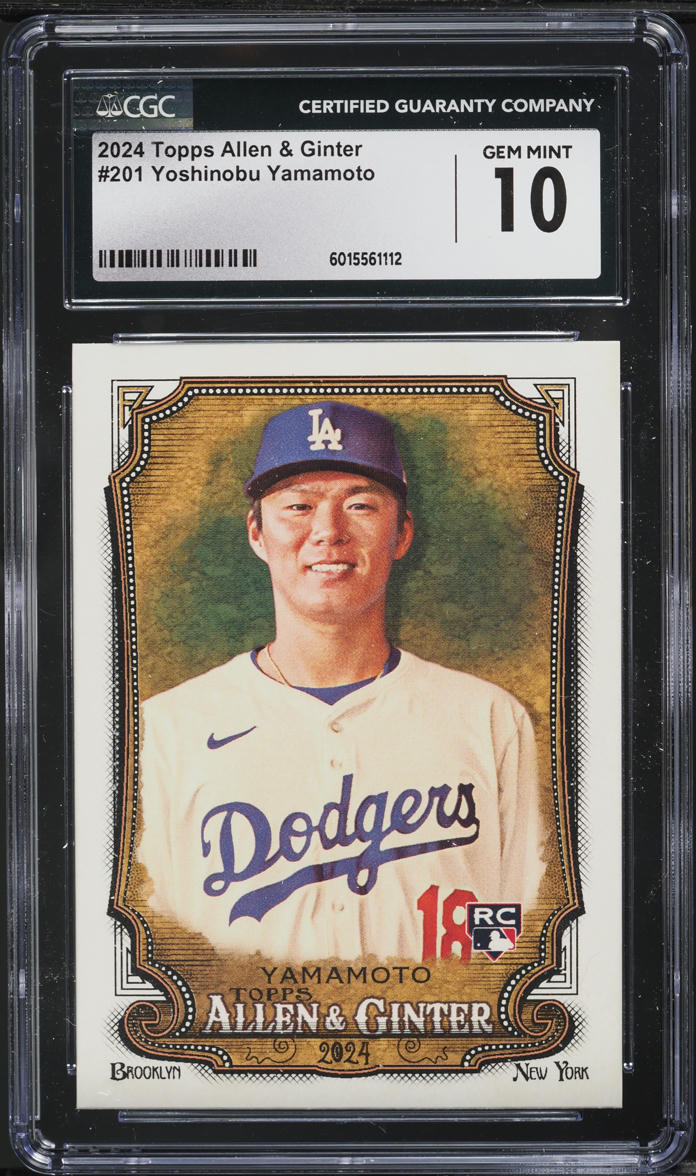 2024 Topps Allen & Ginter Yoshinobu Yamamoto ROOKIE #201 CGC 10 GEM MINT