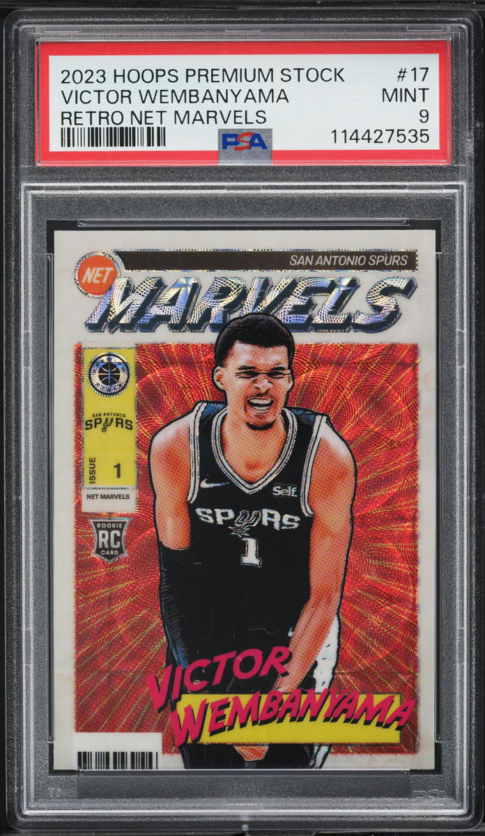 2023 Hoops Premium Stock Retro Net Marvels Victor Wembanyama ROOKIE #17 PSA 9