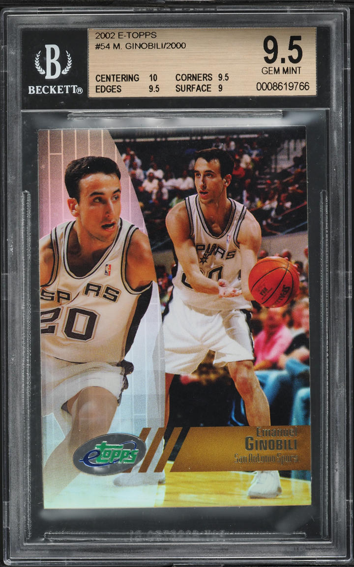 2002 eTopps Manu Ginobili /2000 #54 BGS 9.5 GEM MINT