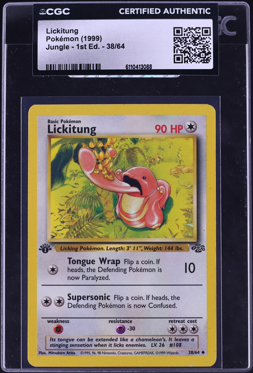 1999 Pokemon Jungle 1st Edition Lickitung #38 CGC AUTH