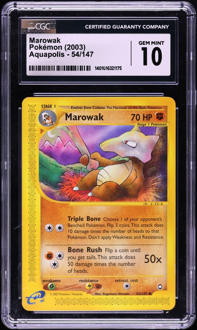2003 Pokemon Aquapolis Marowak #54 CGC 10 GEM MINT