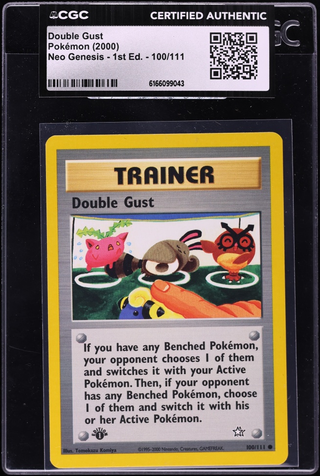 2000 Pokemon Neo Genesis 1st Edition Double Gust #100 CGC AUTH
