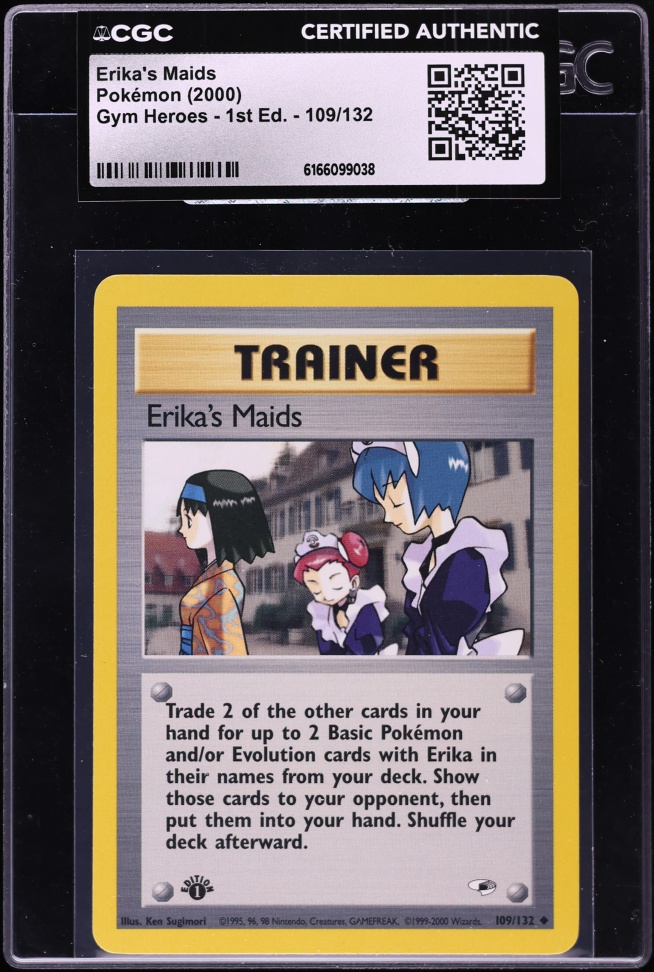 2000 Pokemon Gym Heroes 1st Edition Erika's Maids #109 CGC AUTH