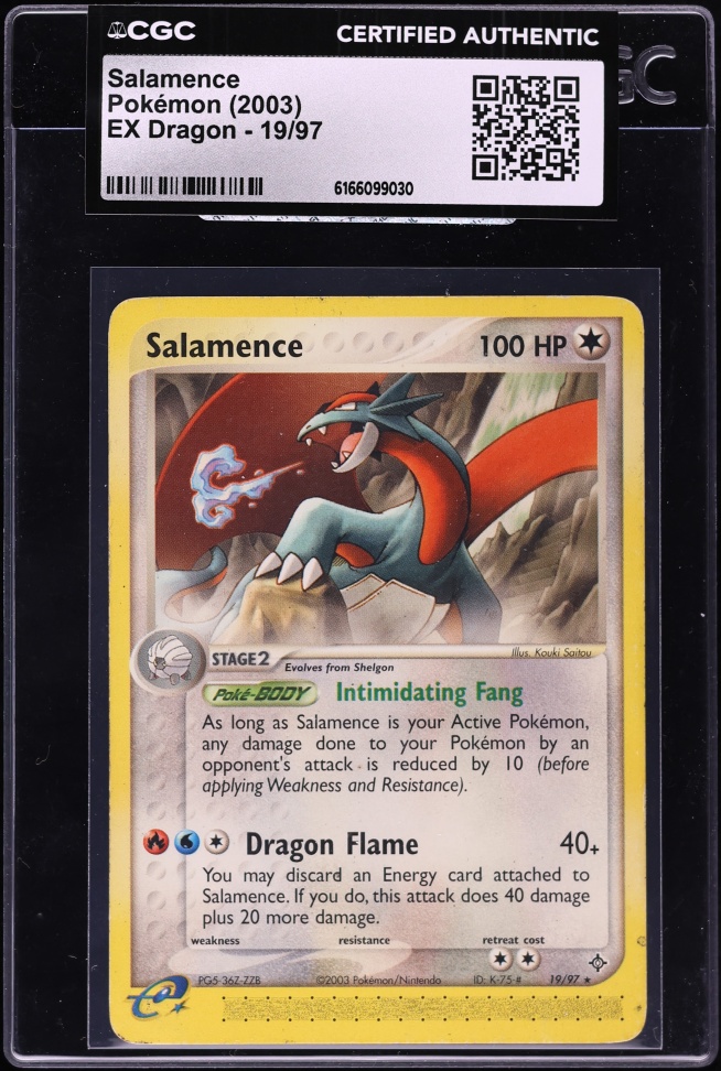 2003 Pokemon Ex Dragon Salamence #19 CGC AUTH