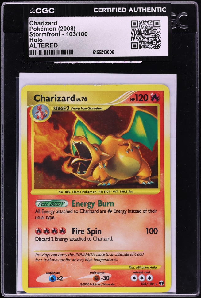 2008 Pokemon Diamond & Pearl Stormfront Holo Charizard #103 CGC ALTERED AUTH