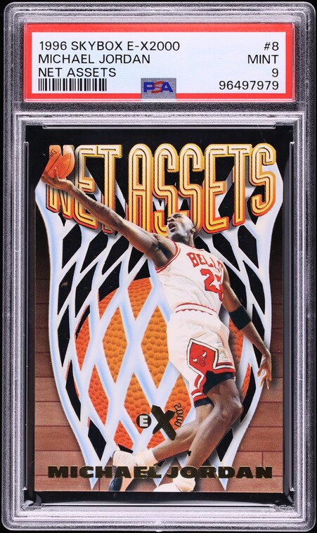 1996 Skybox E-X2000 Net Assets Die-Cut Michael Jordan #8 PSA 9 MINT