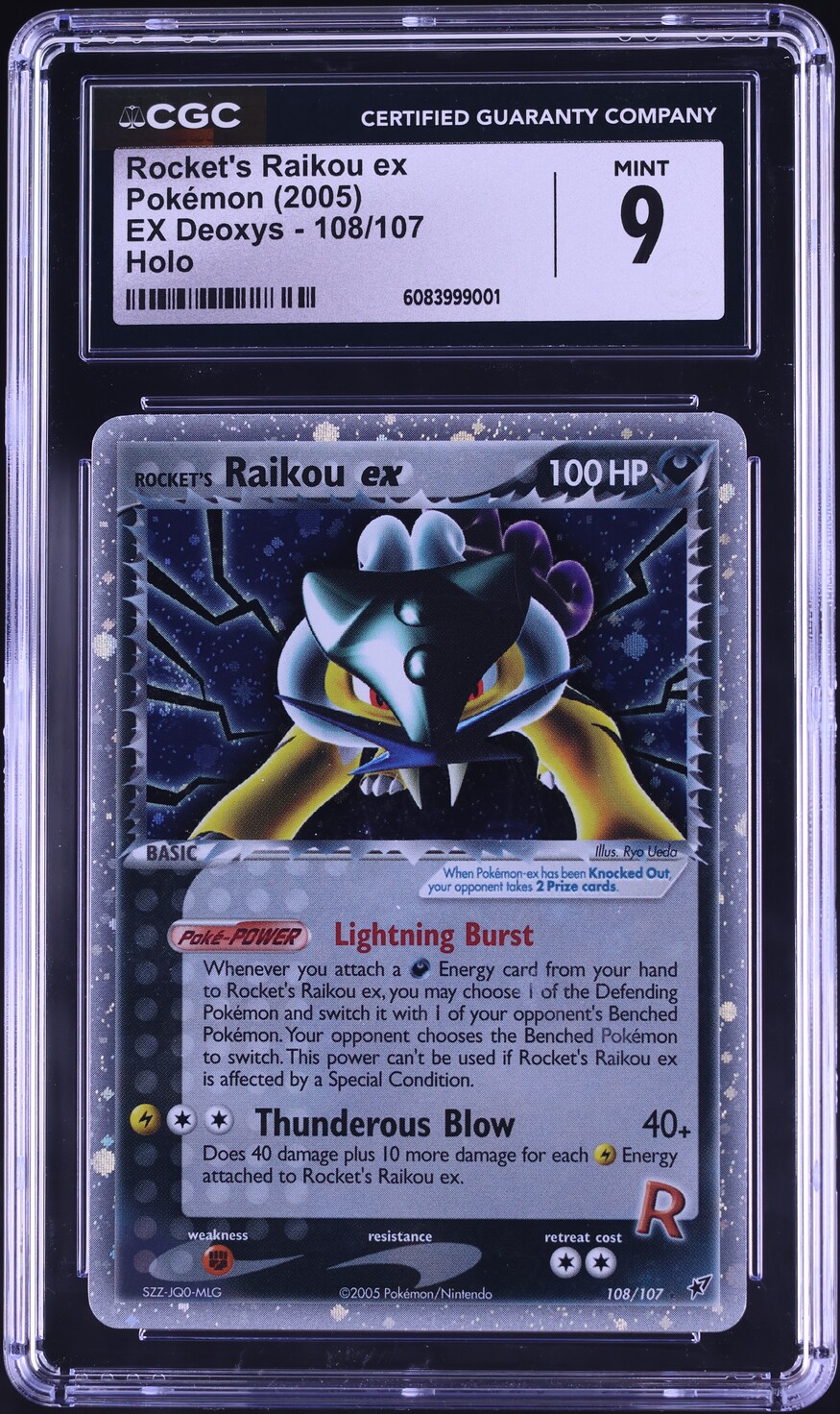 2005 Pokemon EX Deoxys Holo Rocket's Raikou ex #108 CGC 9 MINT