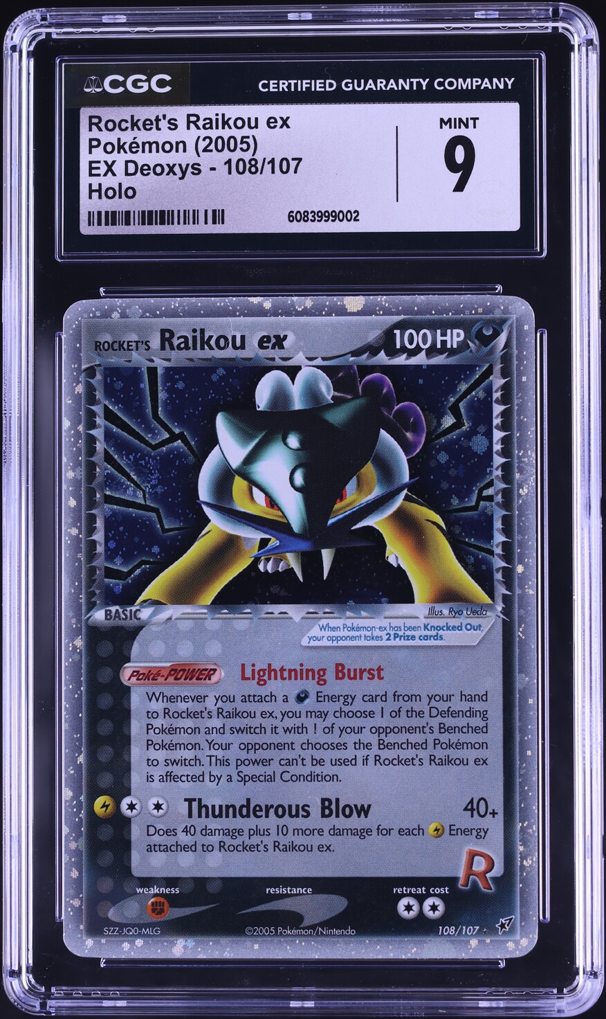 2005 Pokemon EX Deoxys Holo Rocket's Raikou ex #108 CGC 9 MINT