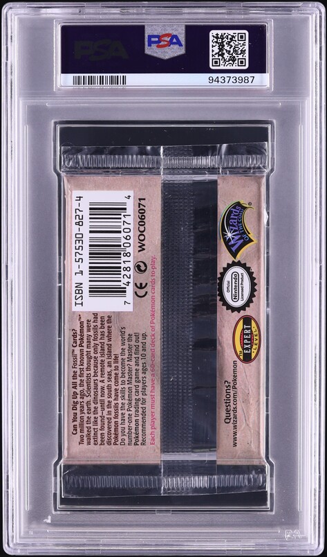 1999 Pokemon Fossil Narrow Margins Lapras Booster Pack PSA 8 NM-MT