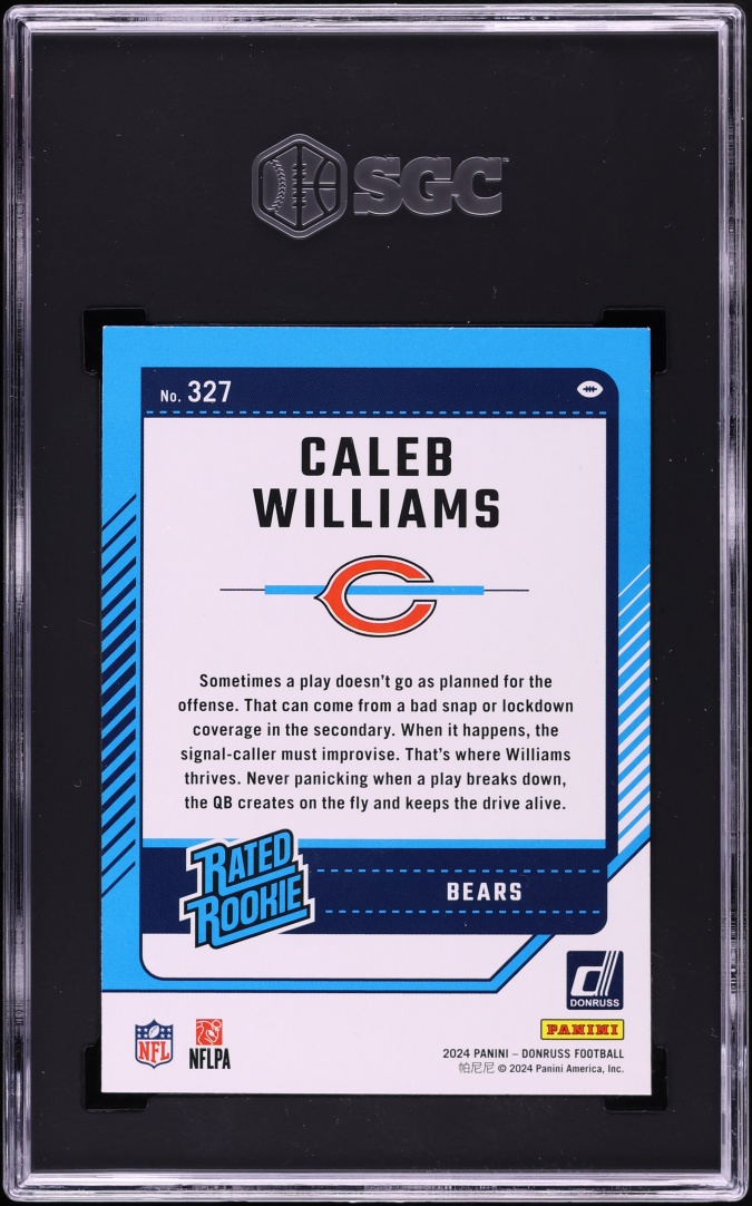 2024 Donruss Football Caleb Williams ROOKIE #327 SGC 9 MINT