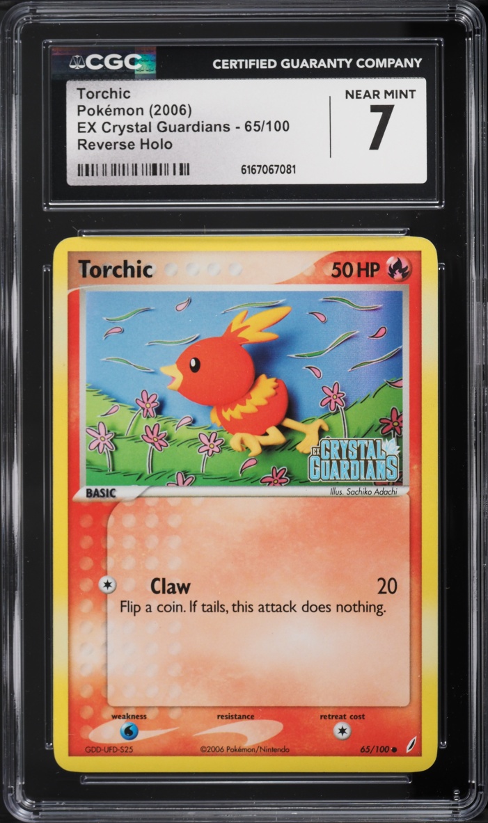 2006 Pokemon EX Crystal Guardians Reverse Holo Torchic #65 CGC 7 NRMT
