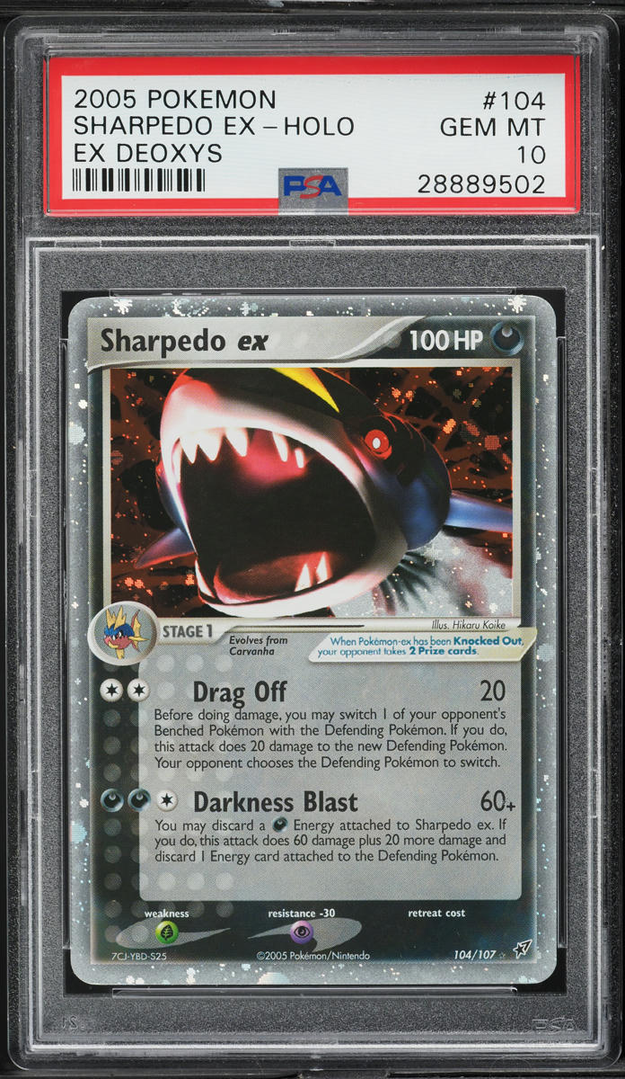 2005 Pokemon EX Deoxys Holo Sharpedo ex #104 PSA 10 GEM MINT