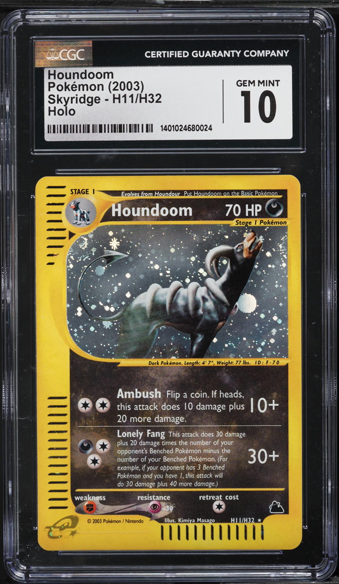 2003 Pokemon Skyridge Holo Houndoom #H11 CGC 10 GEM MINT