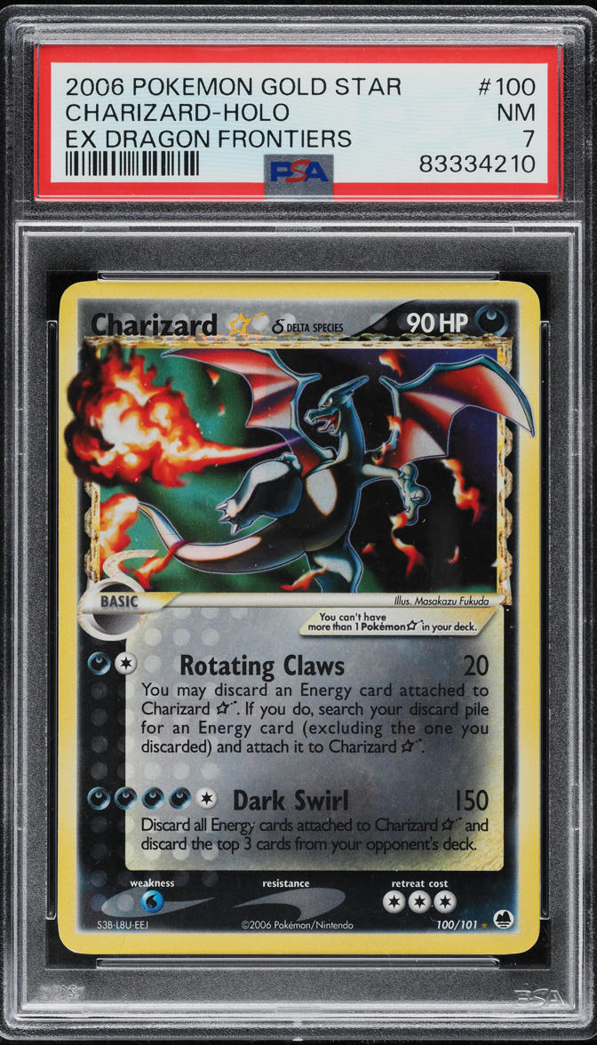 2003 Pokemon EX Dragon Frontiers Holo Shiny Charizard Gold Star #100 PSA 7 NRMT