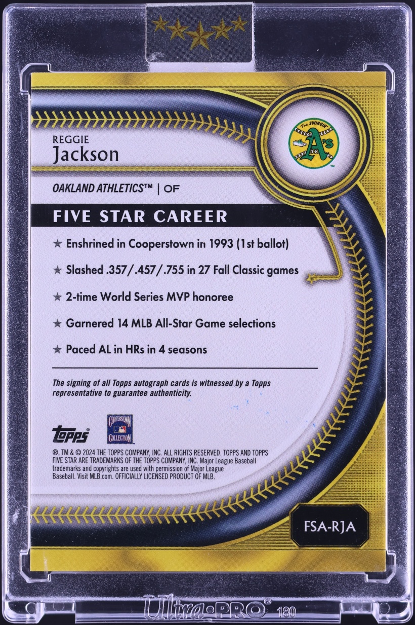 2024 Topps Five Star Reggie Jackson AUTO /25 #FSA-RJA